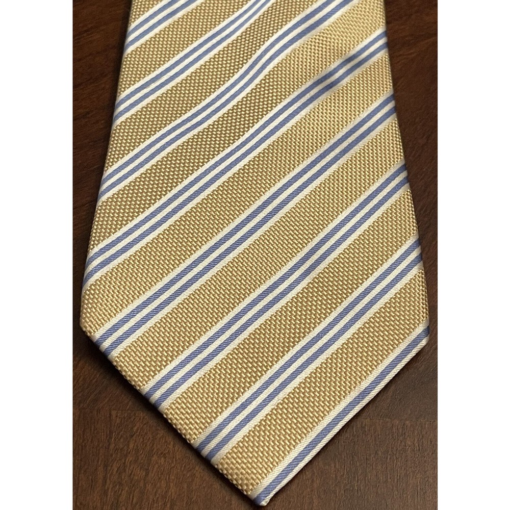 Tasso Ella, Gold, Blue, Hand Made, 100% Silk, Men’s Neck Tie, Made In China